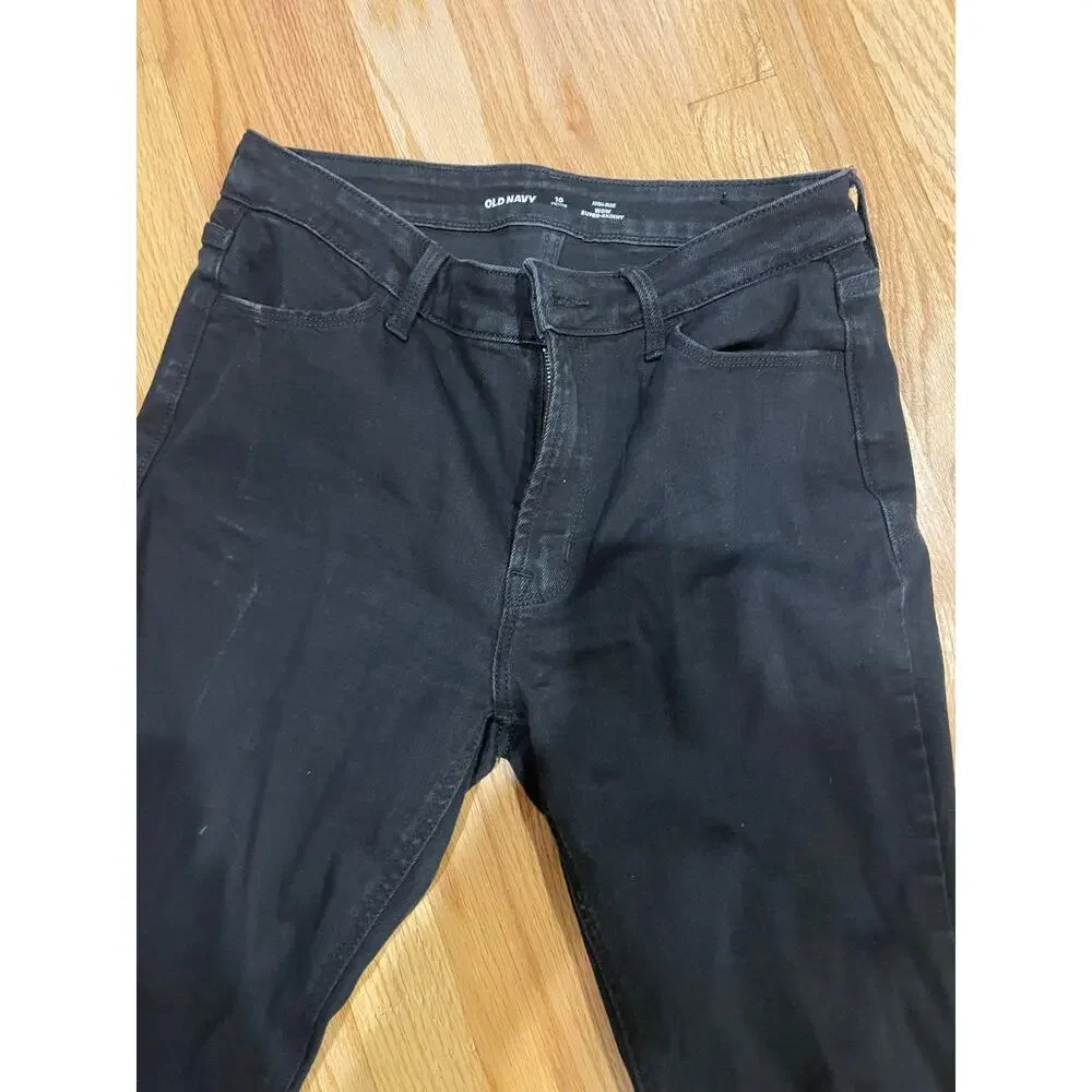 Old navy high rise wow super skinny black wash dark jeans size 10P